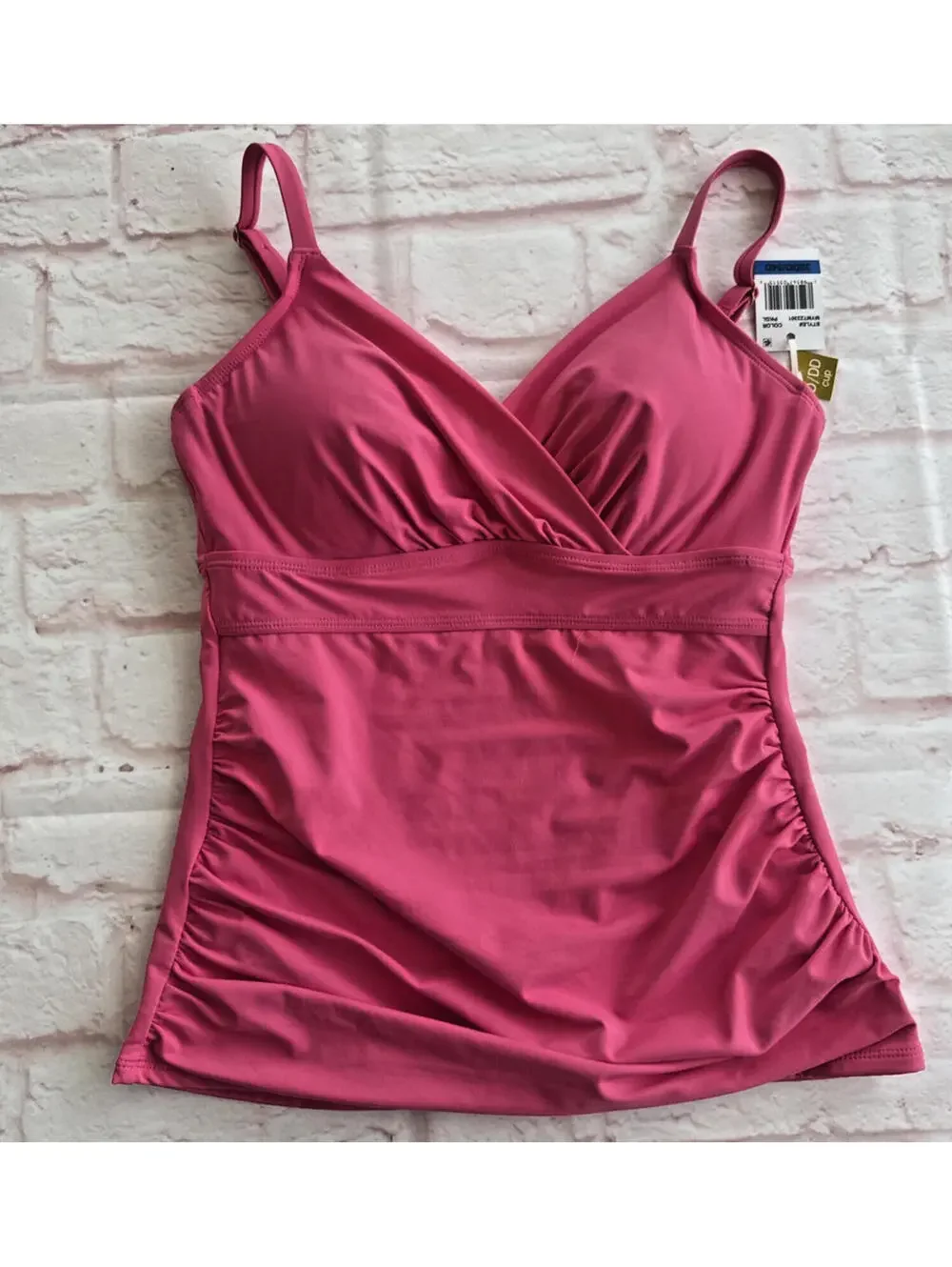 Anne Cole Pink Tankini Swim Suit 32DD/34D Medium Bikini Bottom NWT